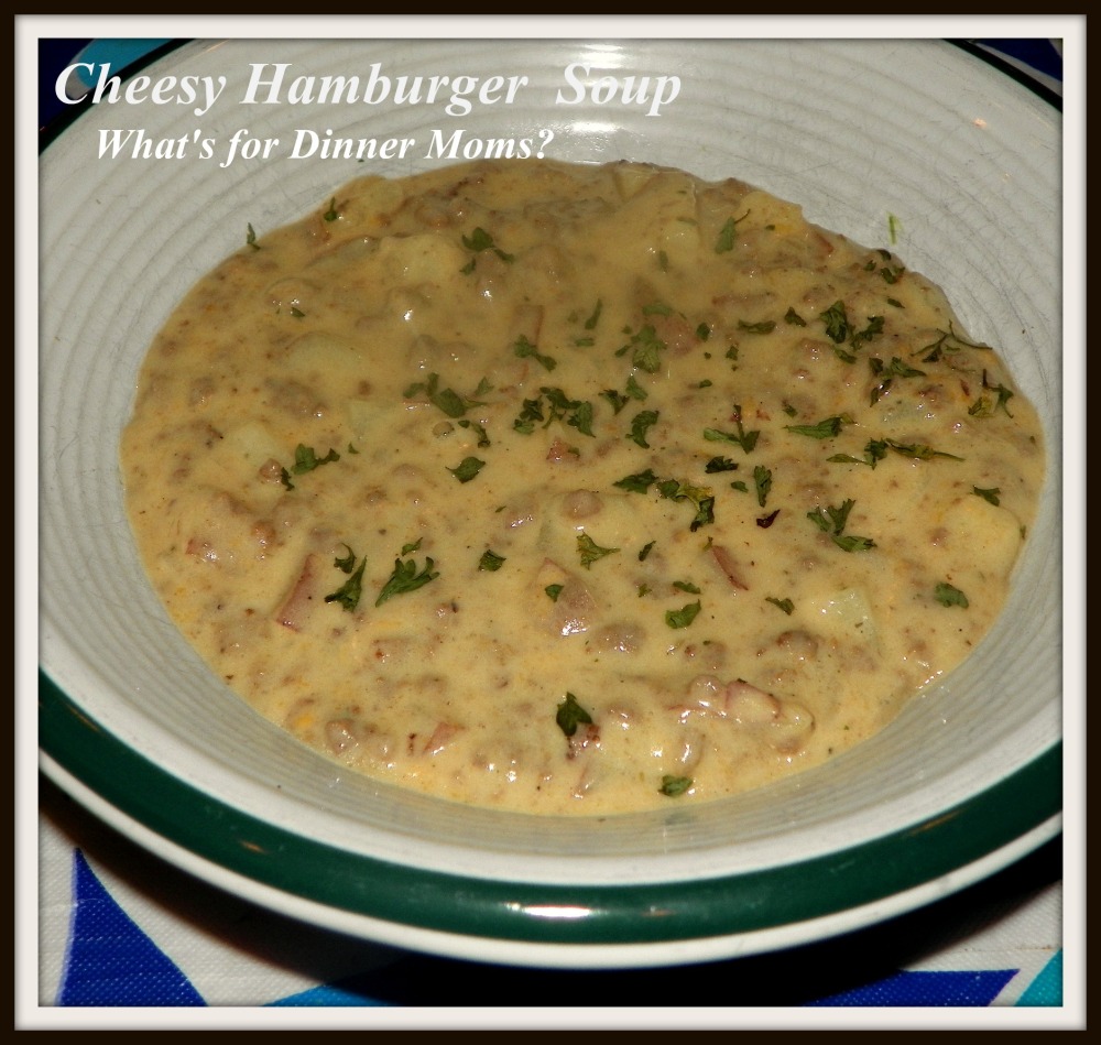 Cheesy Hamburger Soup - What's for Dinner Moms