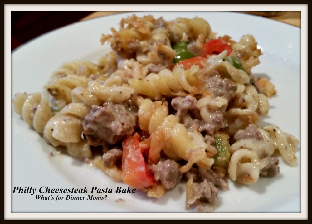 Philly Cheesesteak Pasta Bake (plated)